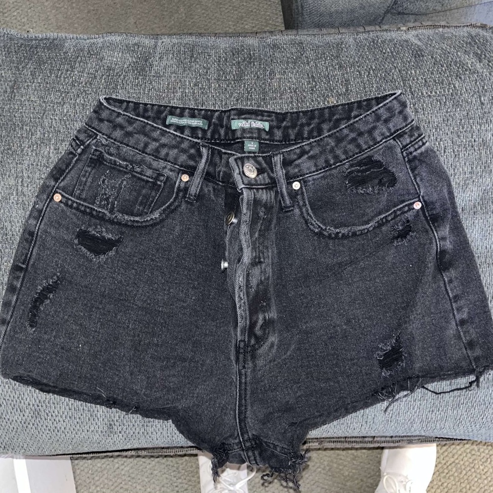 Black jean shorts